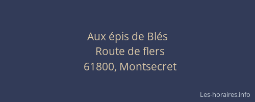 Aux &eacute;pis de Bl&eacute;s