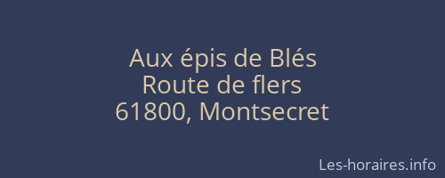 Aux épis de Blés