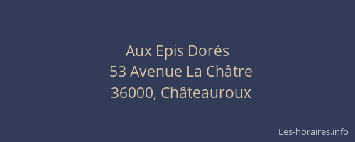 Aux Epis Dorés