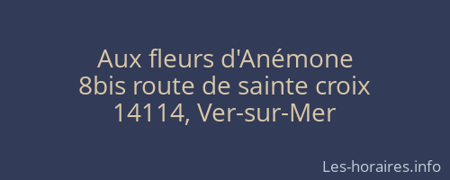 Aux fleurs d'Anémone
