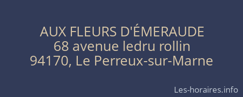 AUX FLEURS D'ÉMERAUDE