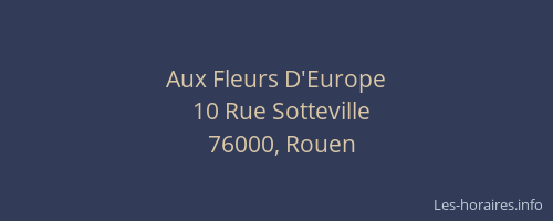 Aux Fleurs D'Europe