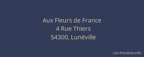 Aux Fleurs de France