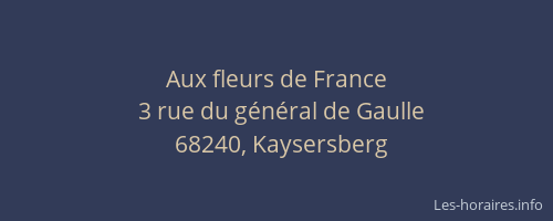 Aux fleurs de France