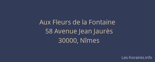 Aux Fleurs de la Fontaine
