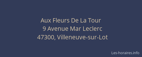 Aux Fleurs De La Tour