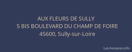 AUX FLEURS DE SULLY