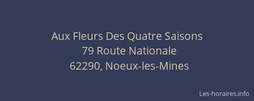 Aux Fleurs Des Quatre Saisons