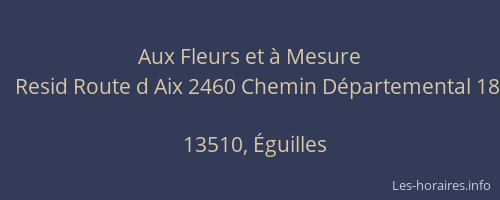 Aux Fleurs et à Mesure