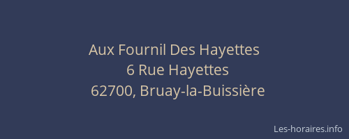 Aux Fournil Des Hayettes
