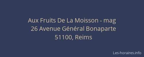 Aux Fruits De La Moisson - mag