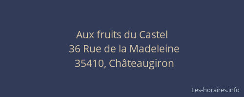 Aux fruits du Castel