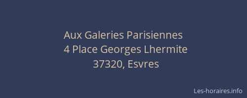 Aux Galeries Parisiennes