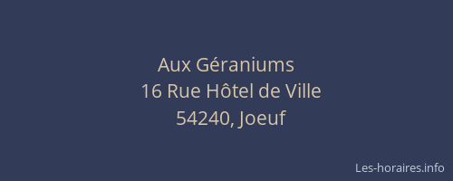 Aux G&eacute;raniums