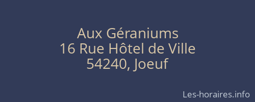 Aux Géraniums