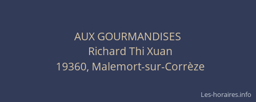 AUX GOURMANDISES