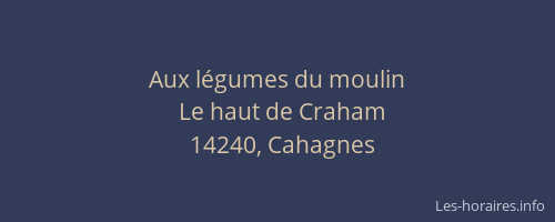 Aux l&eacute;gumes du moulin