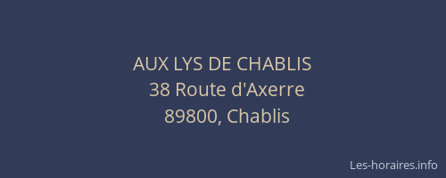 AUX LYS DE CHABLIS
