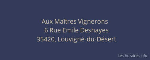 Aux Maîtres Vignerons