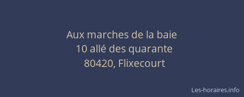 Aux marches de la baie