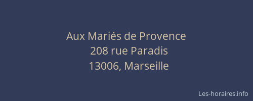 Aux Mariés de Provence