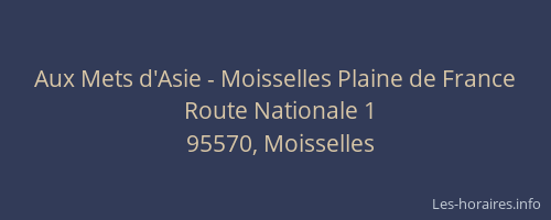 Aux Mets d'Asie - Moisselles Plaine de France