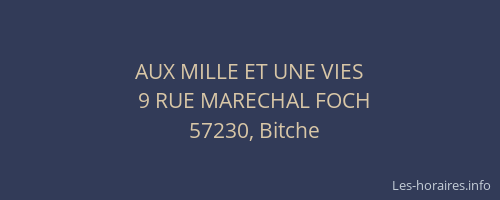 AUX MILLE ET UNE VIES