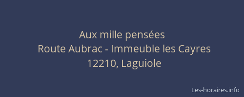 Aux mille pens&eacute;es