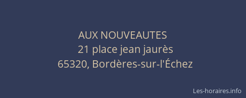 AUX NOUVEAUTES
