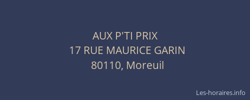 AUX P'TI PRIX