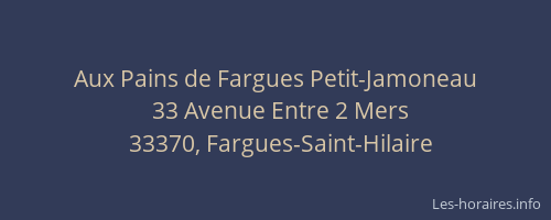 Aux Pains de Fargues Petit-Jamoneau