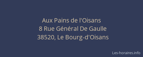 Aux Pains de l'Oisans