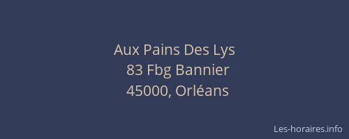 Aux Pains Des Lys