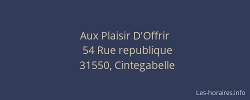 Aux Plaisir D'Offrir