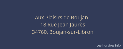 Aux Plaisirs de Boujan