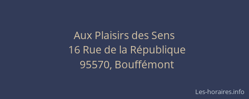 Aux Plaisirs des Sens