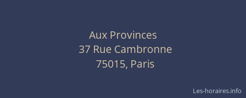Aux Provinces