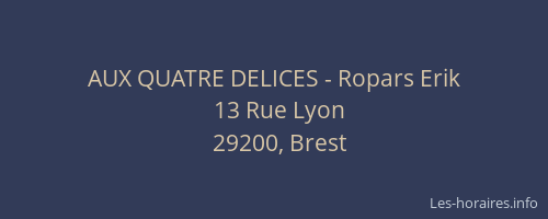 AUX QUATRE DELICES - Ropars Erik
