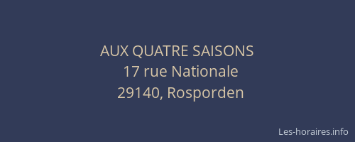 AUX QUATRE SAISONS