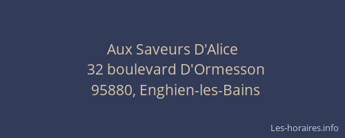 Aux Saveurs D'Alice