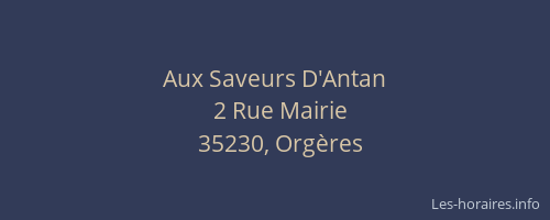 Aux Saveurs D'Antan
