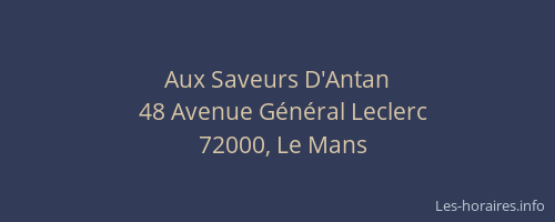Aux Saveurs D'Antan