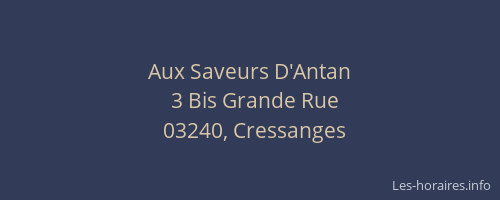 Aux Saveurs D'Antan