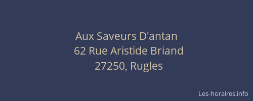 Aux Saveurs D'antan
