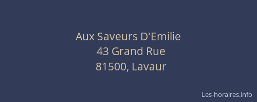 Aux Saveurs D'Emilie