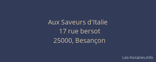 Aux Saveurs d'Italie