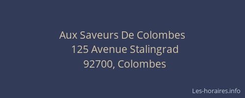 Aux Saveurs De Colombes