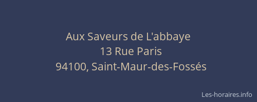 Aux Saveurs de L'abbaye