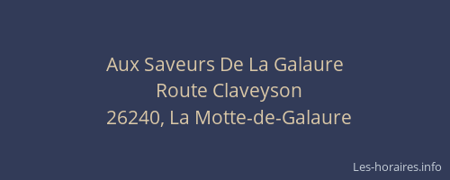 Aux Saveurs De La Galaure