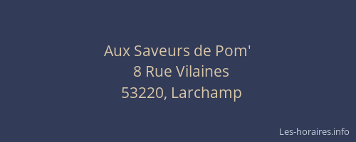 Aux Saveurs de Pom'
